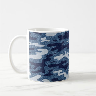Mug Camouflage Jeans Arrière - plan. Denim vintage loc