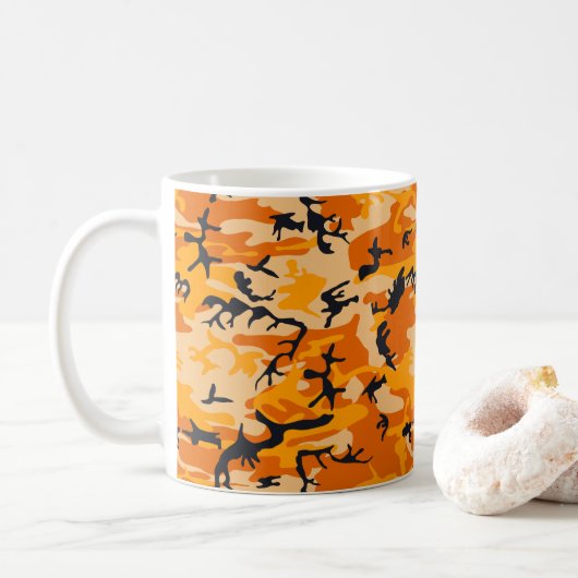 Mug Camouflage orange, Militaire, Armée (Avec donut)
