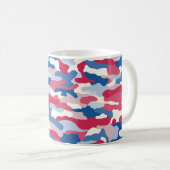 Mug Camouflage rouge blanc et bleu (Devant droit)