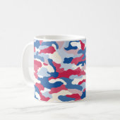 Mug Camouflage rouge blanc et bleu (Devant gauche)