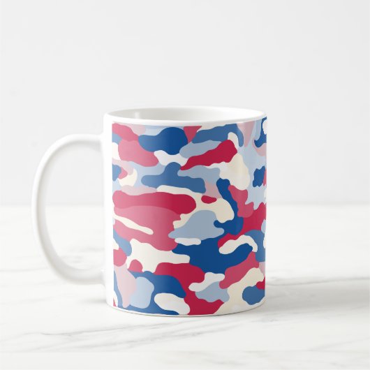 Mug Camouflage rouge blanc et bleu (Gauche)