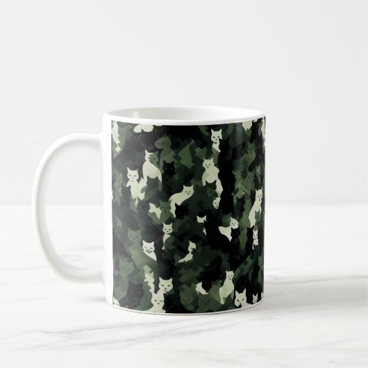 Mug Camouflage vert Motif Chat (Gauche)