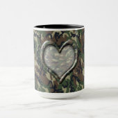 Mug Camouflage Woodland Forest Heart sur Camo (Centre)