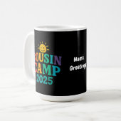 Mug Camp Cousin 2025 Camping de vacances d'été (Devant gauche)