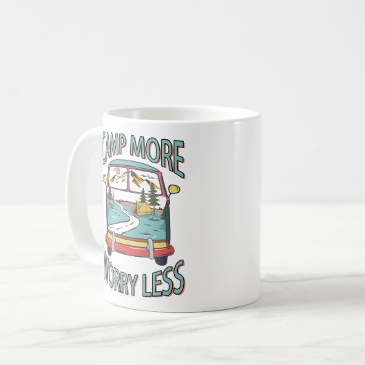 Mug Camp Plus Inquiète Moins Amusant Camping (Devant gauche)