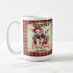 Mug Campagne de cochon Campagne Buffle de Noël Plaid