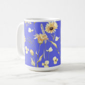Mug Campagne de prairie imprimé bleu (Devant gauche)