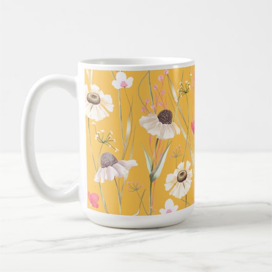 Mug Campagne de prairie imprimé jaune (Gauche)