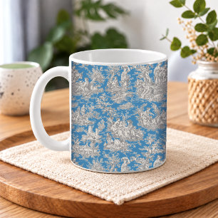 Mug Campagne française élégante vintage turquoise toil