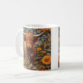 Mug Campagne rustique Highland Cow Sunflowers (Devant gauche)