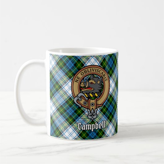 Mug Campbell Crest au-dessus de Tartan (Gauche)