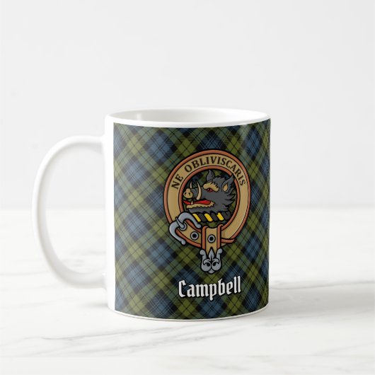 Mug Campbell Crest sur Tartan (Gauche)