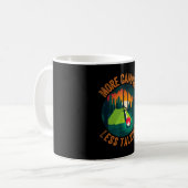 Mug Campement drôle sarcastique plus de camping moins (Devant gauche)