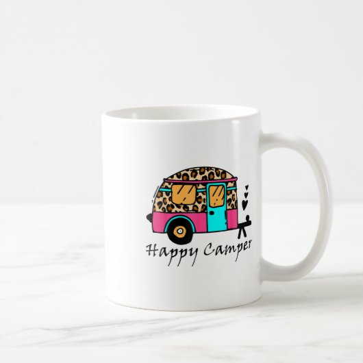 Mug Camper Happy Summer Camp Camping Leopard Funny Gla (Droite)