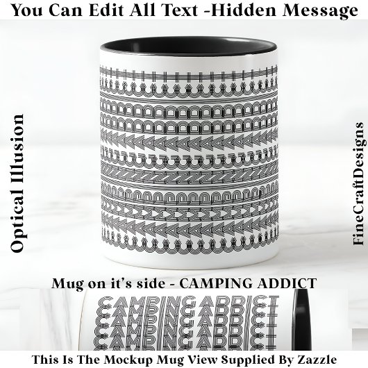 Mug Camping Addict Message Caché Drôle Nouveauté 111B