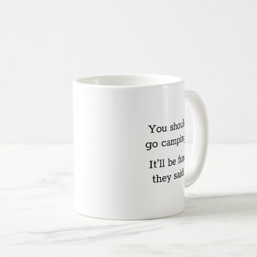 Mug Camping amusant (Devant droit)