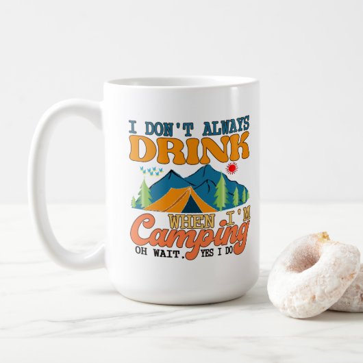 Mug Camping amusant (Avec donut)