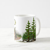 Mug Camping dans les bois avec un Raton laveur drôle (Devant droit)