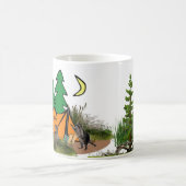 Mug Camping dans les bois avec un Raton laveur drôle (Centre)