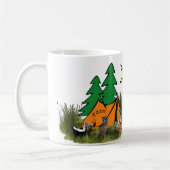 Mug Camping dans les bois avec un Raton laveur drôle (Gauche)