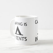Mug Camping Dans Les Tentes Amusant Pun (Devant gauche)