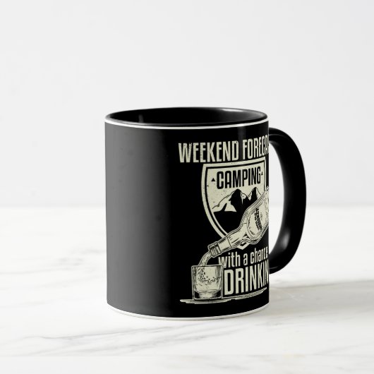 Mug Camping de prévision de week-end avec une (Devant droit)