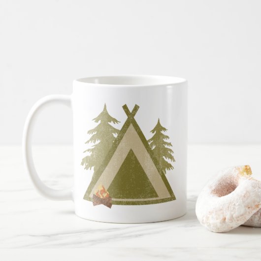Mug Camping En Périphérie Dans La Nature (Avec donut)