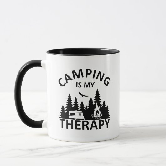 Mug Camping est ma thérapie drôle slogan de camper (Gauche)