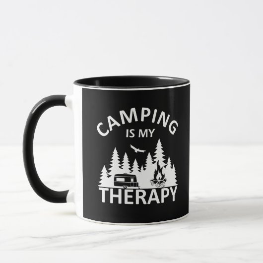Mug Camping est ma thérapie drôle slogan de camper (Gauche)