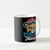 Mug Camping Est Ma Thérapie Préférée Funny Randonnée C (Devant droit)