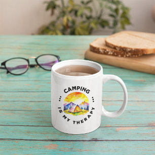 Mug Camping est mon Thérapie amoureux d'extérieur aqua