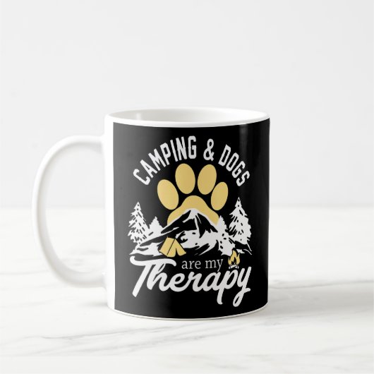 Mug Camping Et Chiens Sont Ma Thérapie (Gauche)
