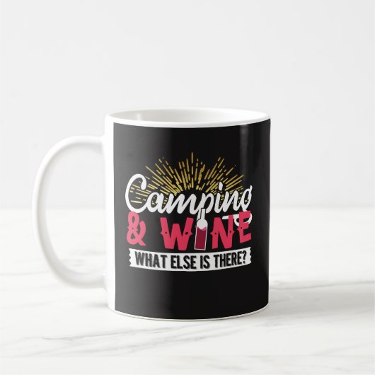 Mug Camping et vin !  Qu'y a-t-il ?  Conception (Gauche)