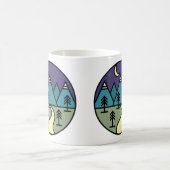 Mug camping feu montagnes wanderlust, randonnée (Centre)
