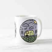 Mug camping feu montagnes wanderlust, randonnée (Devant droit)