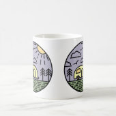 Mug camping feu montagnes wanderlust, randonnée (Centre)