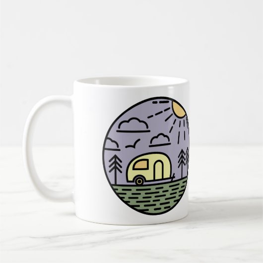 Mug camping feu montagnes wanderlust, randonnée (Gauche)
