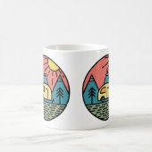 Mug camping feu montagnes wanderlust, randonnée (Centre)