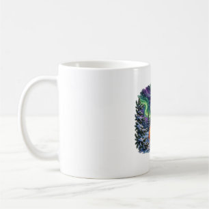 Mug Camping hivernal sous une aurore boréale cosy