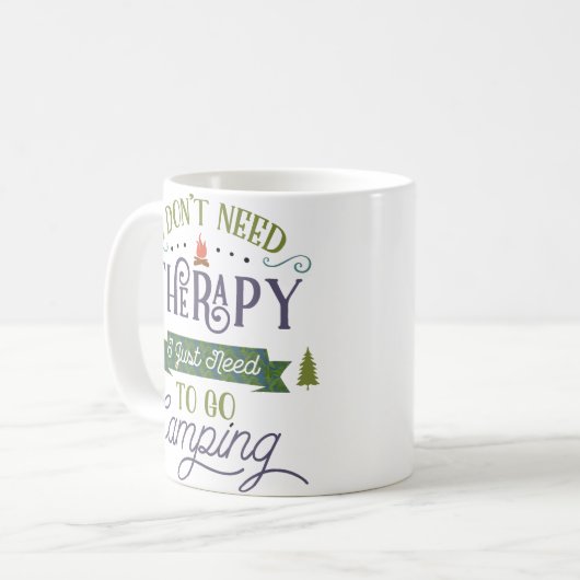 Mug Camping pas de thérapie (Devant gauche)