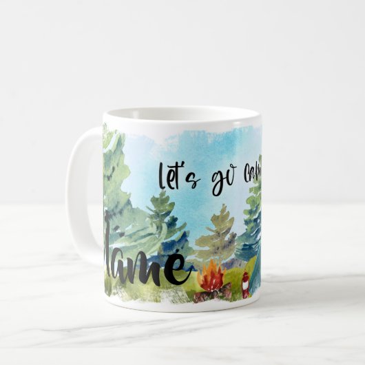 Mug Camping Personnalisé Conception Camper Conception  (Devant gauche)