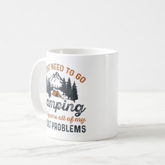 Mug Camping Problèmes des adultes (Devant gauche)