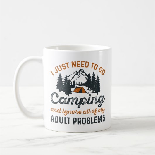 Mug Camping Problèmes des adultes (Gauche)