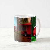 Mug Camping remorques avec 4 remorques rouges mignonne (Devant droit)