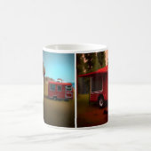 Mug Camping remorques avec 4 remorques rouges mignonne (Centre)