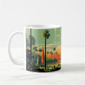 Mug Camping Rétro Bois Coucher de soleil (Gauche)