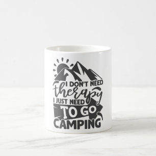 Mug Camping Thérapie Funny Camper Citation Typographie