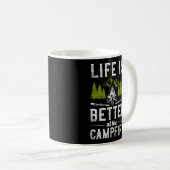 Mug Camping Vie Meilleure Par Le Feu De Campagne (Devant droit)