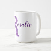 Mug Camping violet Shimmer Illustré Lettre R (Devant droit)