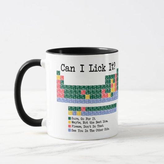 Mug Can I Lick It Chemistry Periodic Table–Fun Science (Gauche)